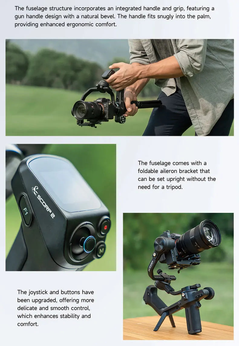 SCORP 2[Official]Camera Gimbal Stabilizer Built-in AI Tracker Upgrade Joystick Touch Screen for Mirrorless DSLR Camera