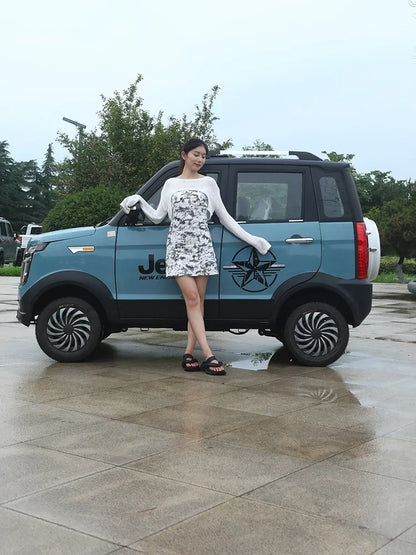 Four wheel electric vehicle for household use, women's transportation, air conditioning, oil electric hybrid new energy vehicle,