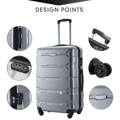 Large Capacity Suitcase Set 4 Pieces Rolling Suitcase Spinner Wheels Carry-on Luggage TSA Combination Lock Zipper Trolley Case