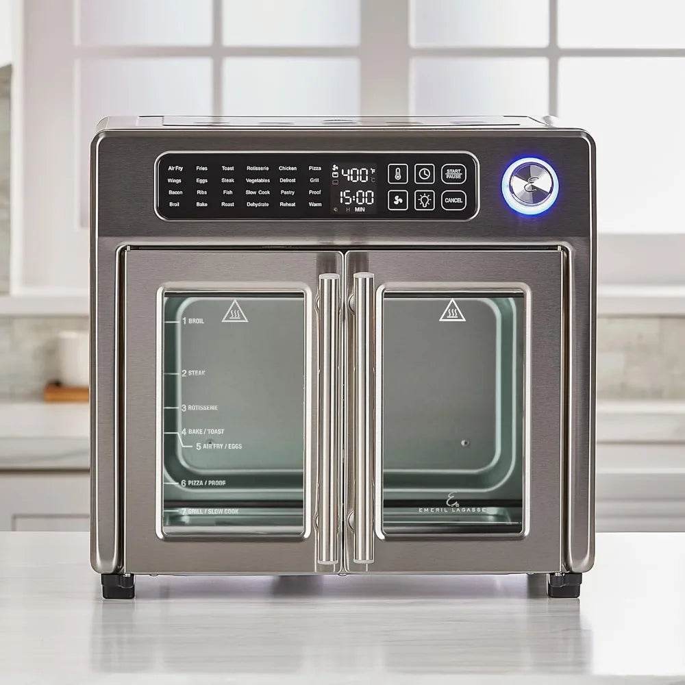 26 QT super large air fryer, convection oven with French door, stainless steel Shipping - MarvelouStoree