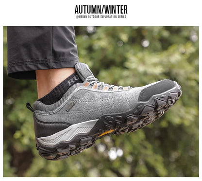 HUMTTO Hiking Shoes Mens Luxury Designer Winter Climbing Trekking Sneakers for Men Leather Outdoor Sports Work Man Shoes 110282A