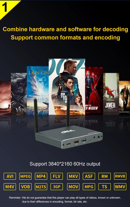 Autoplay Full HD 4K Media Player With Wifi TF Card USB Disk HDD External Multi-Media Video Advertising AD Players