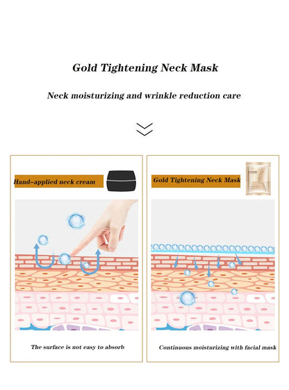 Gold Firming Neck Mask Moisturizing Anti Wrinkles Anti-aging skincare Neck Masks Beauty Necks Skin Care Products 10pcs