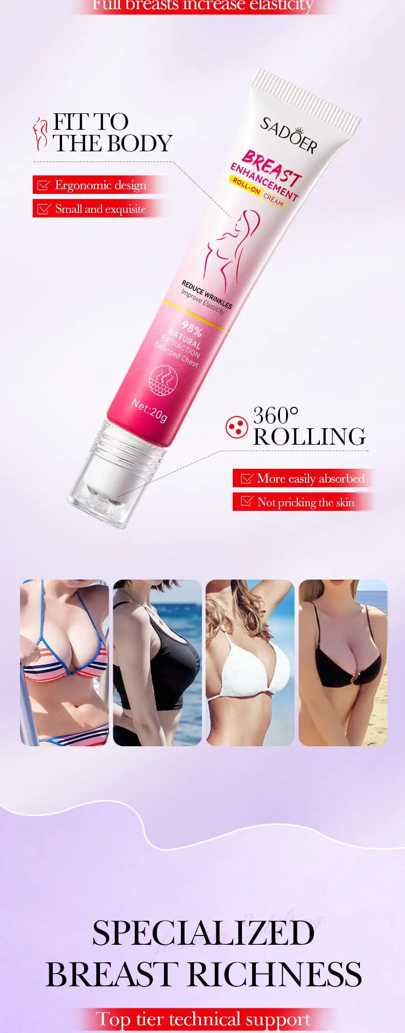 Natural Breast Enlargement Cream Lift Firm Breast Improve Sagging Massage Chest Rapidly Growth Breast Enlarge Breast Body Care