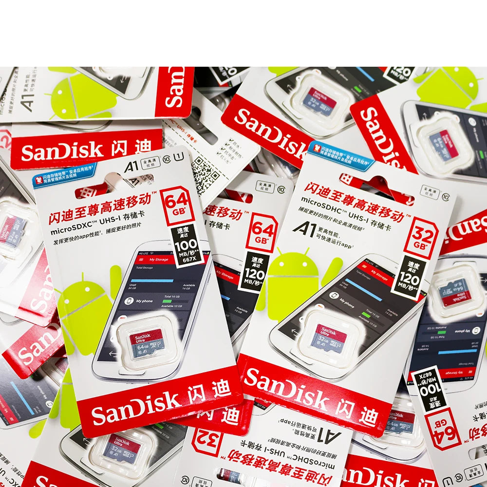 SanDisk Micro tf Card 128GB 64GB 32GB Up to 98MB/s Memory Card Class 10 Flash Card A1 TF Card memory card for smartphone