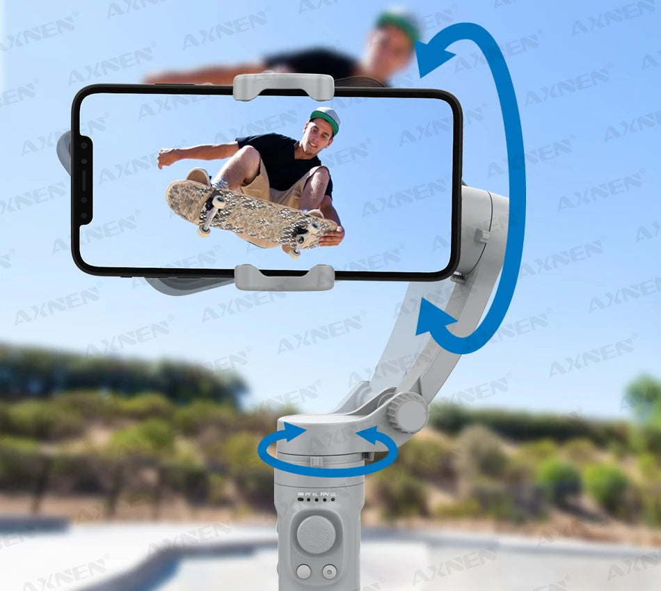 Handheld 3-Axis Gimbal Stabilizer for Smartphone Cellphone, Video Record Vlog Stabilizer for iPhone Xiaomi Huawei Samsung Mobile