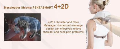 Wireless Neck and Back Massager Electric Neck Shoulder Massager, 6D Shiatsu Kneading Massage Shawl Cervical Trapezius Massager - MarvelouStoree