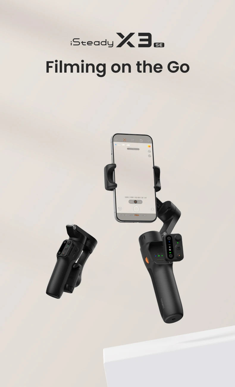 Hohem mobile phone stabilizer iSteady X3 SE  3-Axis Gimbal with Remote Control and Foldable Phone Stabilizer for iPhone/Samsung