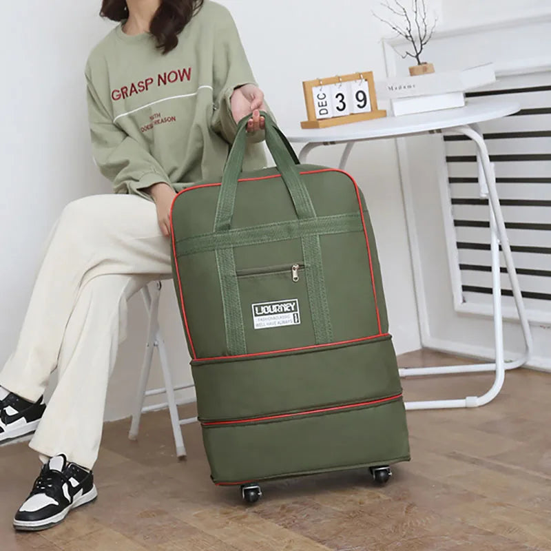 Folding travel bag, luggage compartment,swivel wheel storage box,large capacity telescopic luggage bag,overnight bag