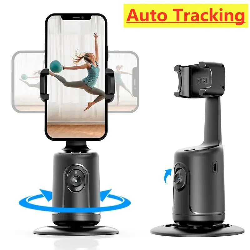 360 Auto Face Tracking Shooting Gimbal AI Camera Recognition Body Track Intelligent Follow Live Shoot Phone Stand Smart Mount