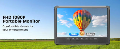 10.6" Small TV, 1080P Portable TV with Detachable Antenna, Mini TV with IPS Display, Rechargeable Battery Operated