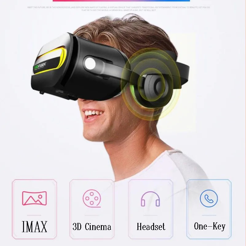 Original J60 4K Wireless Virtual Reality VR Glasses Stereo 3D Videos Google Cardboard Box Headset Helmet for Smartphone Max 6.7"