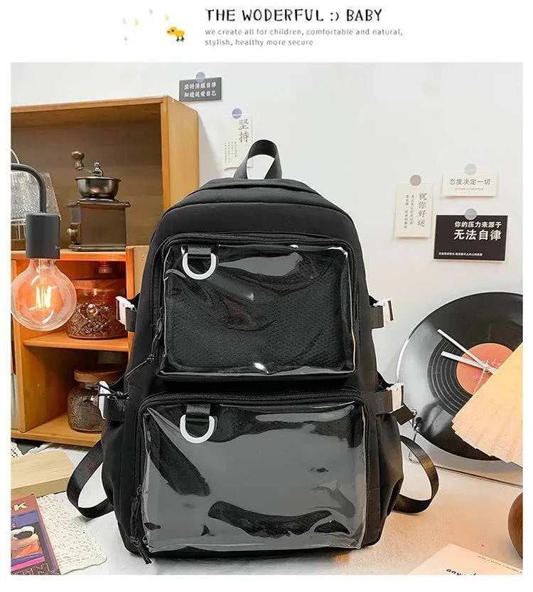 Japanese Kawaii Itabag Women New 2024 Transparent Backpack Women Large Capacity Ita Backpack School Bags For College Student JK