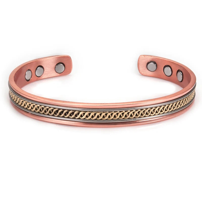 Women Tibetan Pure Copper Magnetic Healing Bracelet India Pattern Men's Spiritual Yoga Jewelry Adjustable Rope Inlay Style