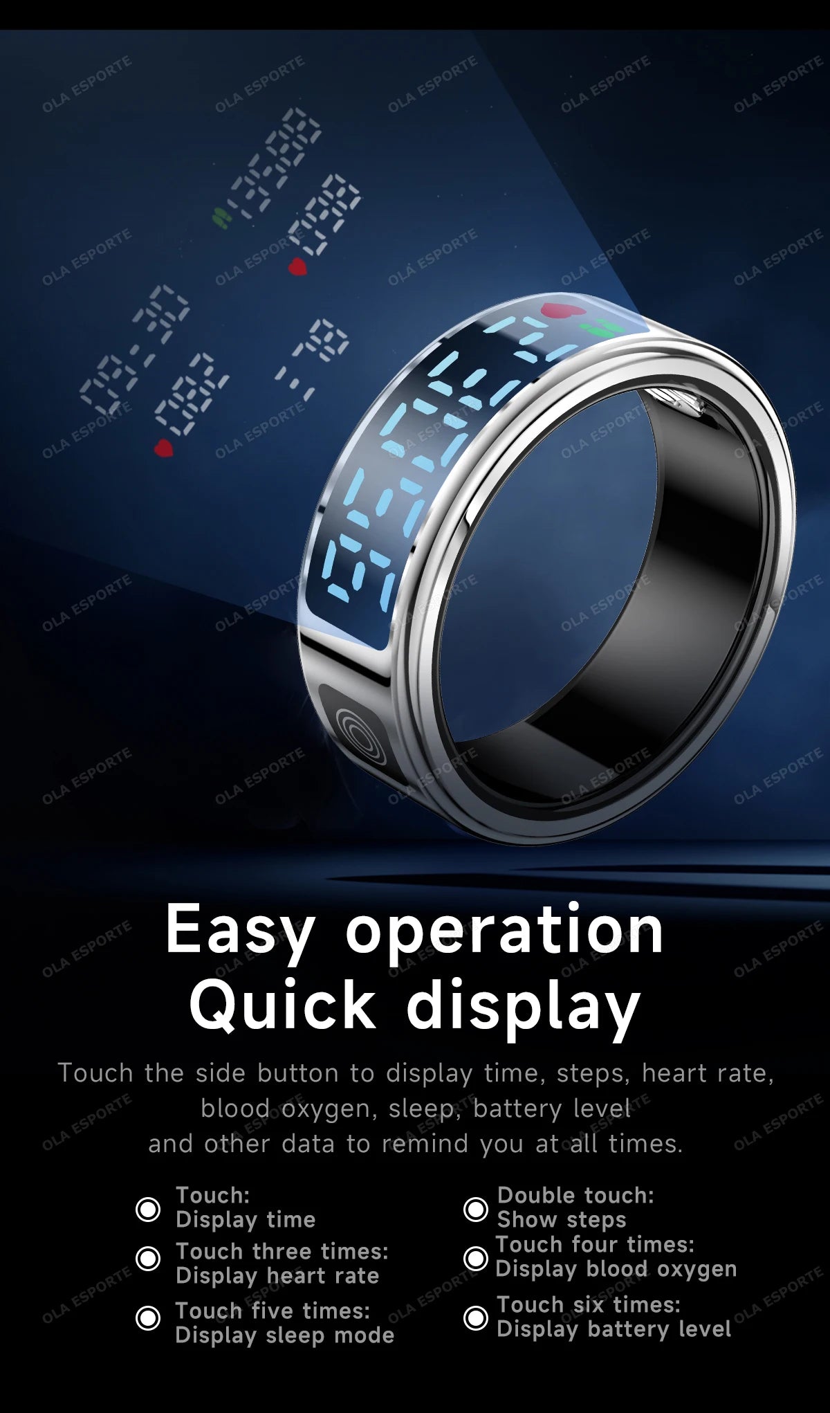 2025 New For Xiaomi Smart Ring Support Screen Display Health Monitor Gesture Control Multi-Sport Modes 5ATM Waterproof Smartring