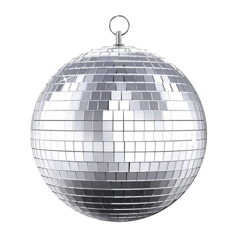 Glass Mirror Balls Reflective Glass Rotating Mirror Ball Hanging Mirror Disco Ball 8 Inches Glitter Glass Mirror Disco Ball