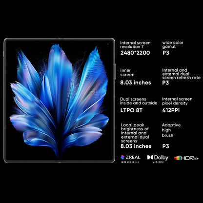 Vivo X Fold 3 Smartphone Snapdragon 8 Gen 2 8.03" AMOLED 120Hz Display 5500mAh 80W SuperVOOC 50MP Camera OriginOS 4 NFC&OTA