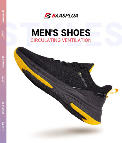 2023 Baasploa Men Running Shoes Lightweight Sport Shoes Mesh Breathable Casual Sneakers Non-Slip Outdoor for Men New Arrival