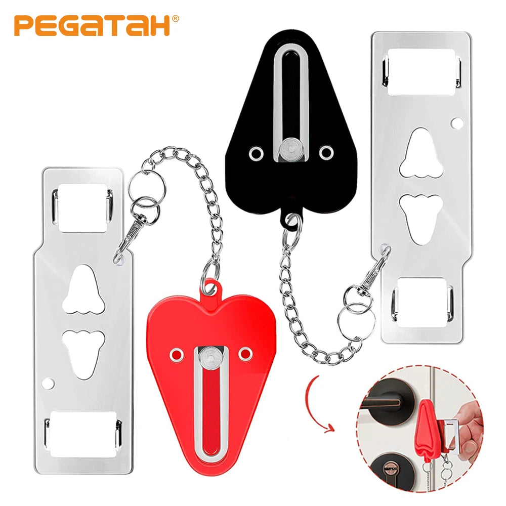 Travel Accommodation Door Security Lock Home Room Hotel Anti-theft Security Lock Metal Lock Portable Door Lock Security Latch