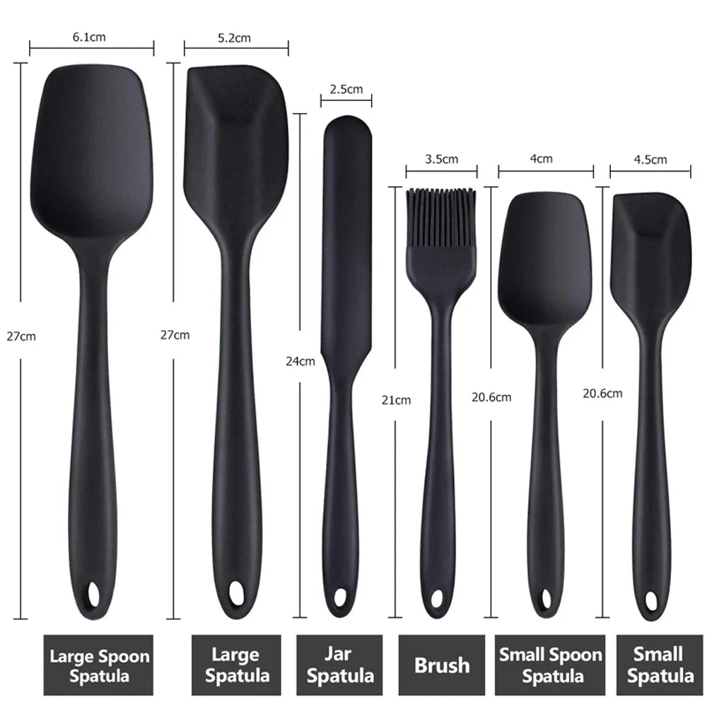 6 Pieces Silicone Spatula Set Food Grade Non Stick Heat Resistant Spatulas Turner for Cooking Baking Mixing Baking Tools