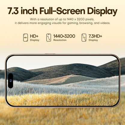 Original For Brand 16GB+1TB For Smartphone 7.3 inch XS16 Pro+ Full Screen 4G 5G Cell Phone 8000mAh Mobile Phones Global Version﻿