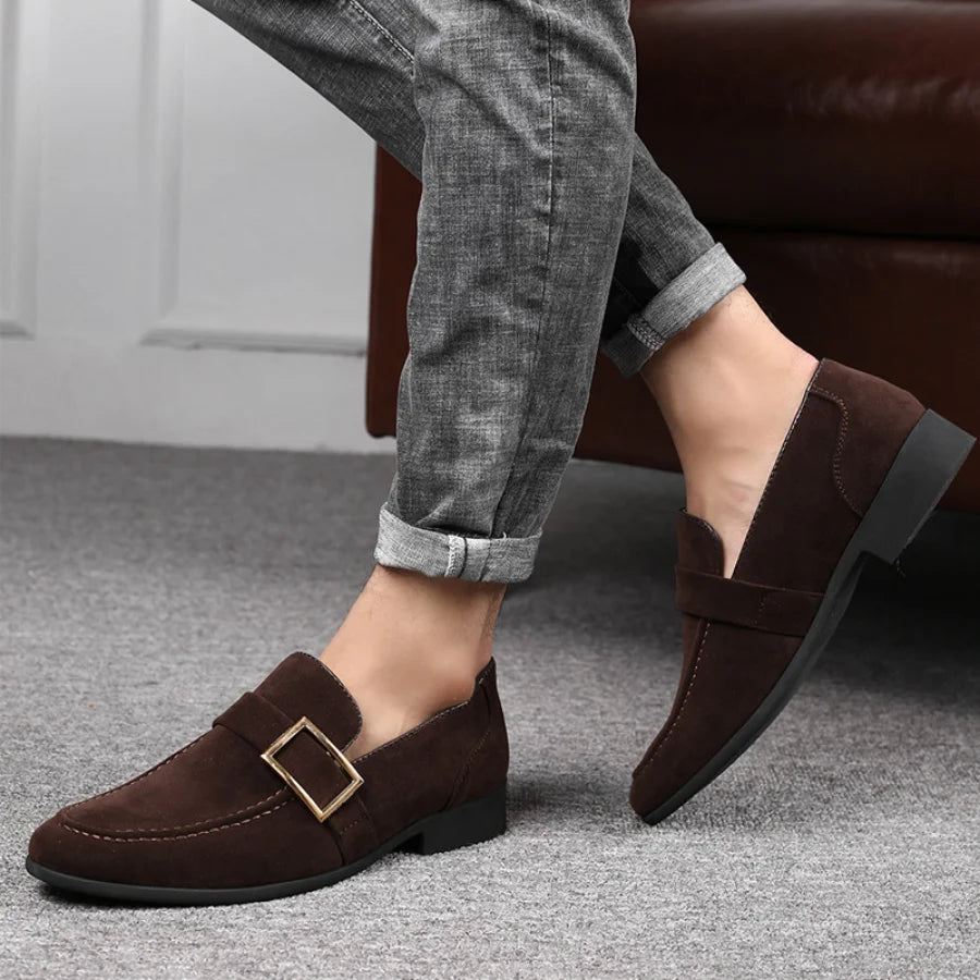 Spring New Mens Casual Business Shoes Loafers Men Dress Shoes Faux Suede Driving Shoes Fashion Formal Shoes for Men Sneakers