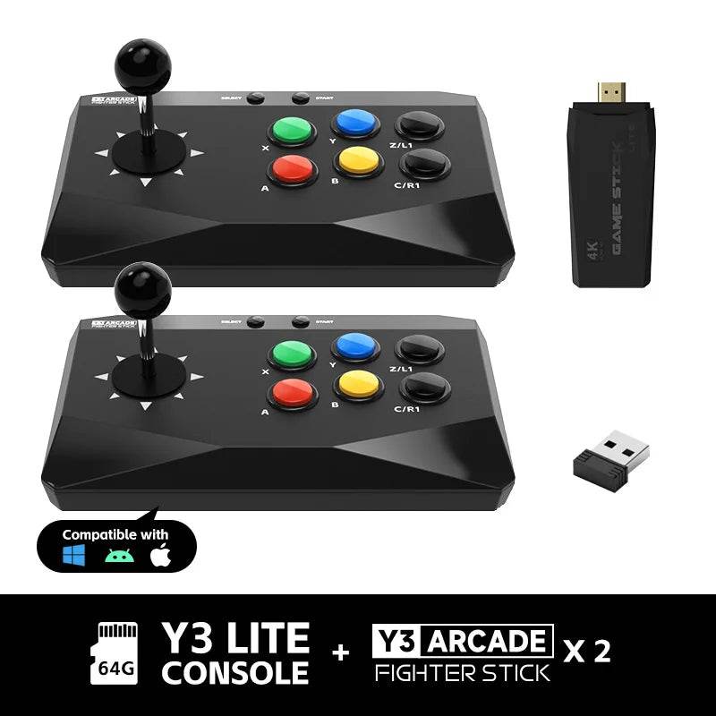 DATA FROG Y3 Arcade 4K Video Game Console with Game Arcade Keyboard Built-in 20000 Games Stick For PS1/FC/GBA Retro TV Dendy - MarvelouStoree