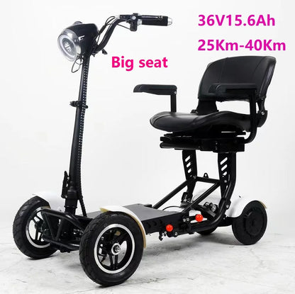 handicapped Foldable Electric Scooter Adult Dual motor 4 Wheels Folding Electric Wheelchair Scooter For Elderly People