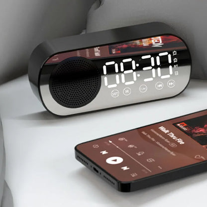 Digital Alarm Clock Wireless Bluetooth Speaker Support TF FM Radio Sound Box Bass Subwoofer Boombox Desktop Music Player