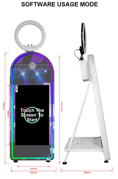 DSLR Photo Booth 32" Selfie Touch Screen Machine Magic Mirror Photo Booth for Party Wedding Events Christmas With Flight Case