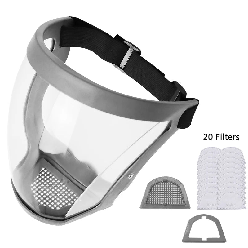 Full Face Protector Shield Reusable Dustproof Anti-fog Mask Safety Shield Mask Transparent Kitchen Tools Work Protection Mask