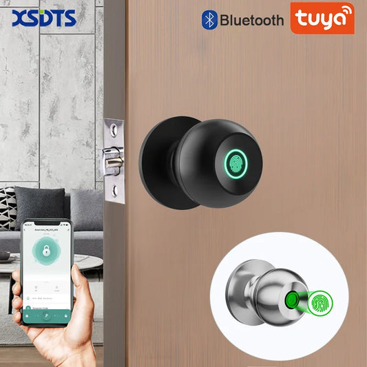 XSDTS With Tuya Biometric Fingerprint Smart Door Lock Electronic Lock Keyless Security Door Entry Home House Apartment