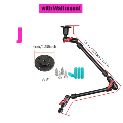 BFOLLOW 32" 22" Smartphone Bracket Magic Arm for Camera Articulated Flexible Wall Mount Desk Clamp Tablet Webcam Gopro Stand