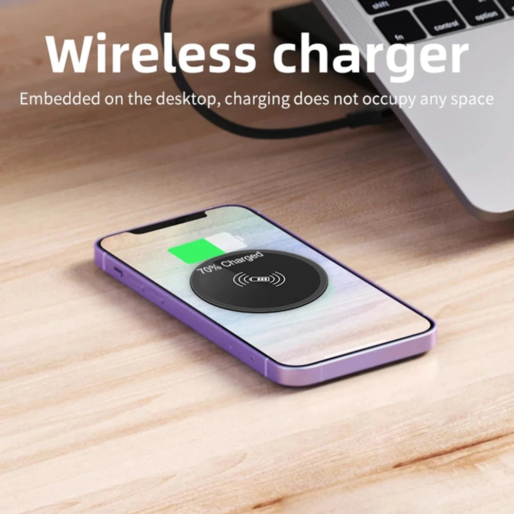 15W Built in Desktop Wireless Charger Desktop Furniture Embedded Fast Wireless Charger Charging For QI 13 /12 Galaxy S22 S20U