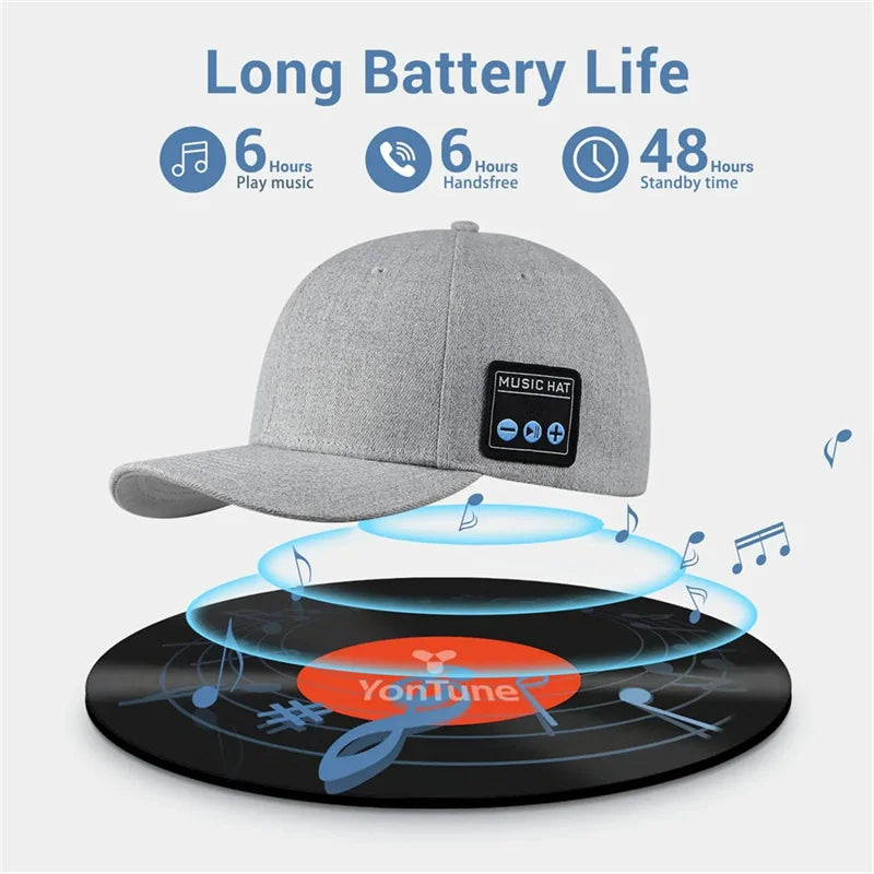 Multifunctional Outdoor Hat With Bluetooth Speakers Wireless Headphones Detachable Adjustable Music Baseball Cap Running Sports