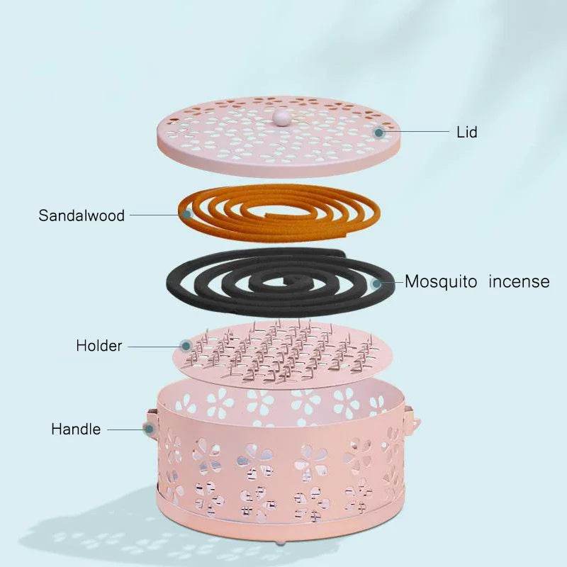 Portable Mosquito Coil Tray Holder Home Insect Repellent Anti-fire Sandalwood Incense Burner Box Anti-Mosquito Supplies - MarvelouStoree