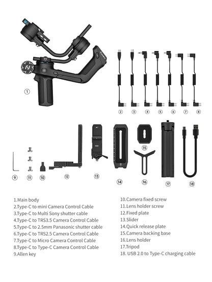 SCORP 2[Official]Camera Gimbal Stabilizer Built-in AI Tracker Upgrade Joystick Touch Screen for Mirrorless DSLR Camera