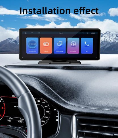 BQCC 10.26 Inch Portable Wireless Carplay Screen HD Rear Reversing Camera Car Radio DVR MP5 Multimedia Video Player Android Auto