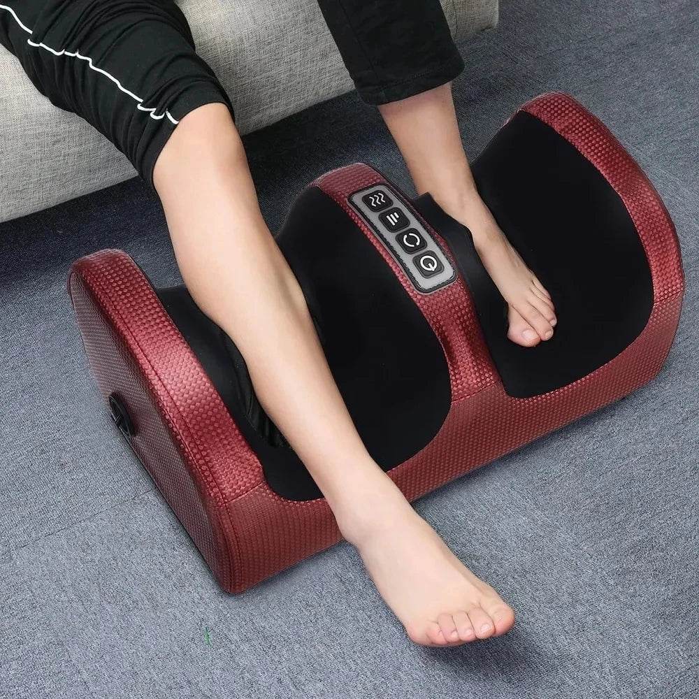 Electric Foot Massager Shiatsu Kneading Deep Tissue Relax Heated Roller Calf Pain Relief Fatigue Muscles Vibrator Machine Health - MarvelouStoree