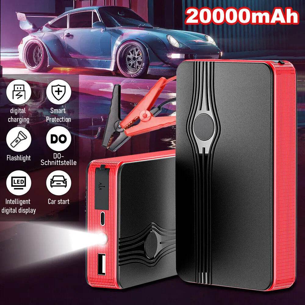 Car Jump Starter 600A Car Battery Starting Tool Car 12V Battery Boost Charger Power Bank 20000mAh Emergency Start Device - MarvelouStoree