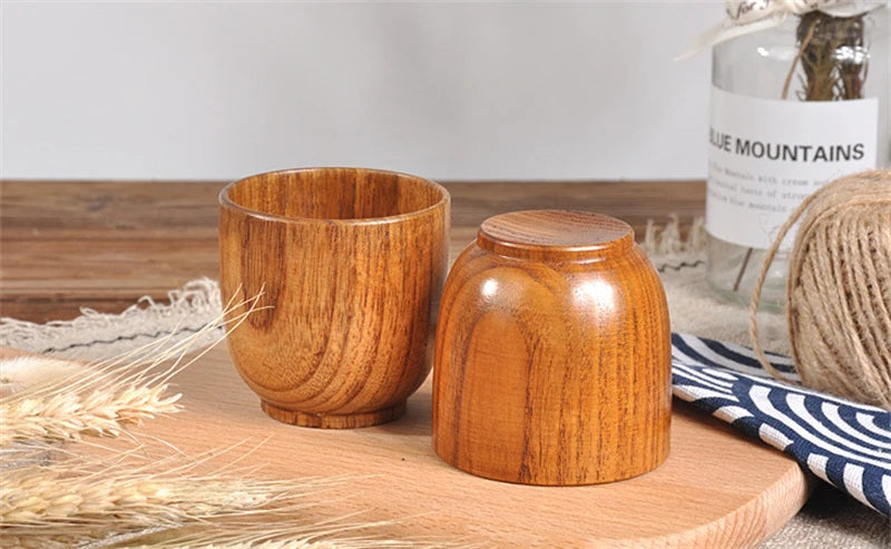 Wooden Big Belly Cups Handmade Natural Spruce Wood Cups Beer Tea Coffee Milk Water Cup Kitchen Bar Drinkware for Kitchen