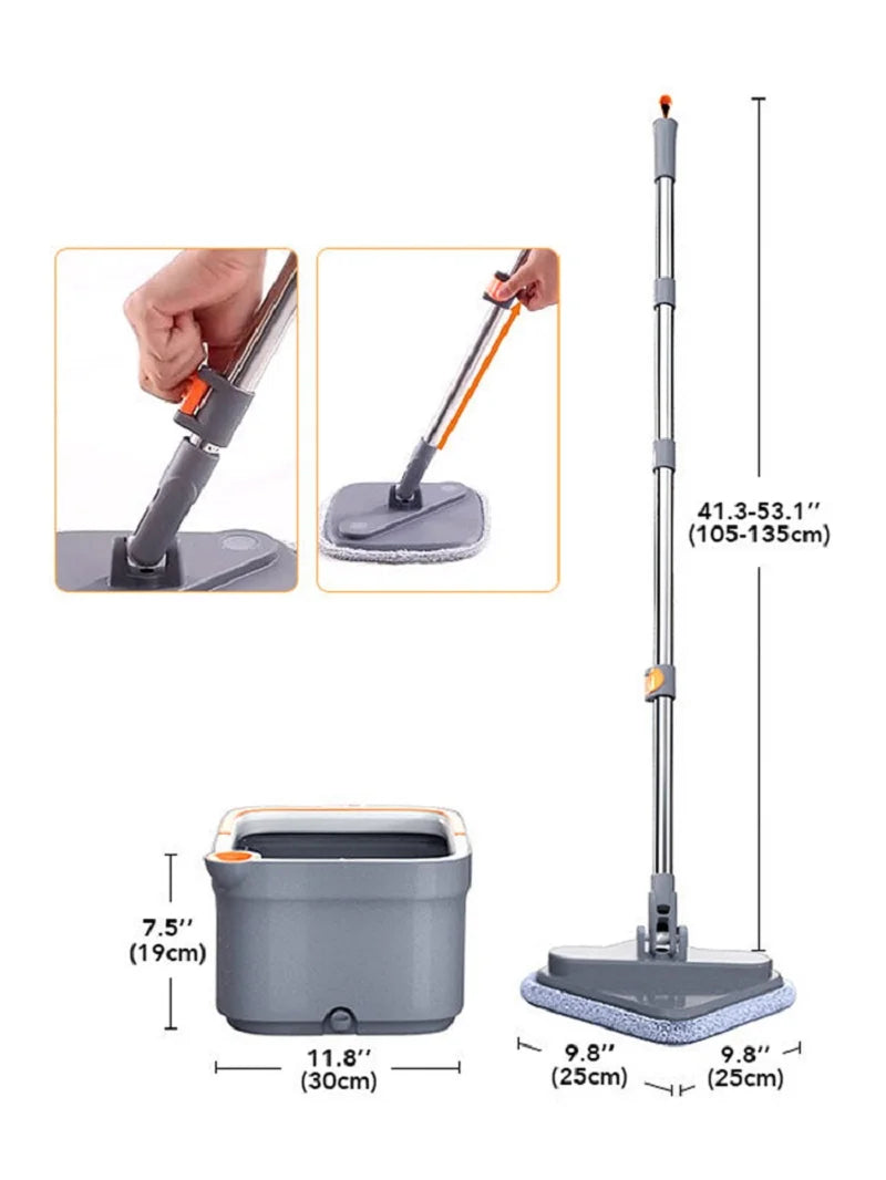 360 Spin Bucket Clean Mop With Bucket Water Purification Microfiber Sewage No Hand-Washing Household Cleaning Bucket Floor Mop