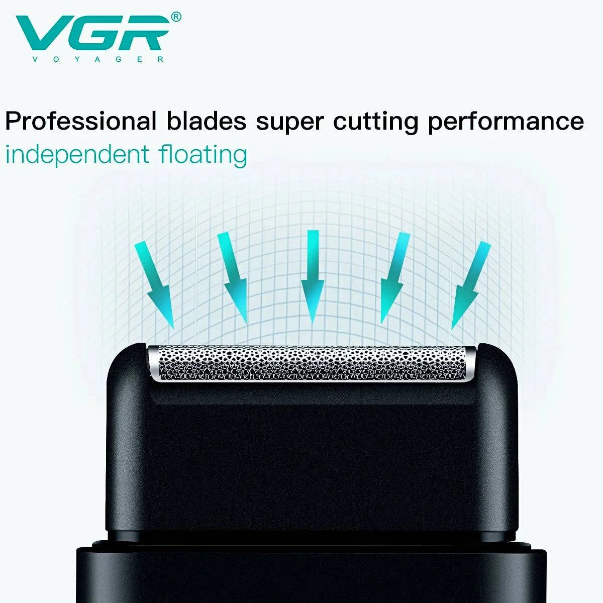 VGR Electric Shaver Professional Beard Trimmer Razor Portable Mini Shaver Reciprocating Shaving 2 Blade USB Charge for Men V-390