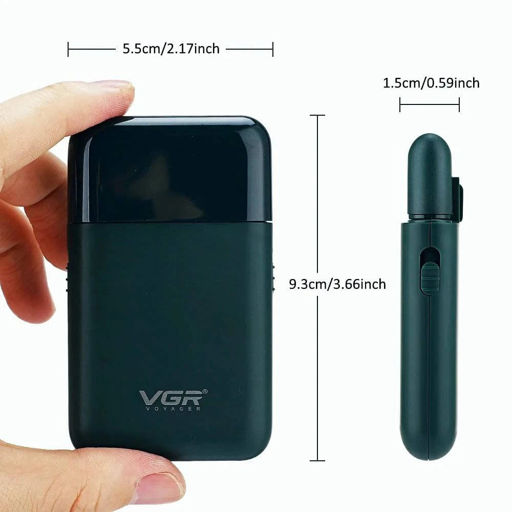 VGR Electric Shaver Professional Beard Trimmer Razor Portable Mini Shaver Reciprocating Shaving 2 Blade USB Charge for Men V-390