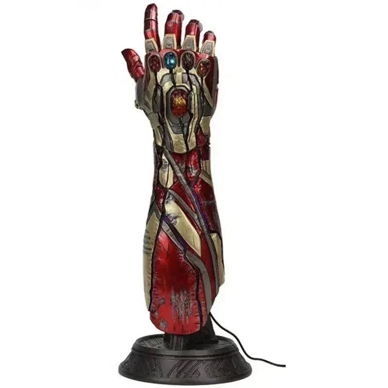 60cm Marvel Statue Iron Man Mk85 Luminescent Nano Infinity Glove Model Action Figures Gk Decoration Birthday Gifts Toys