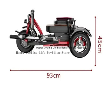 48v 350W 20AH 40KM Electric Trike Leisure Foldable Electric Tricycle Super Load-Bearing Adult Mini Portable Electric Vehicle