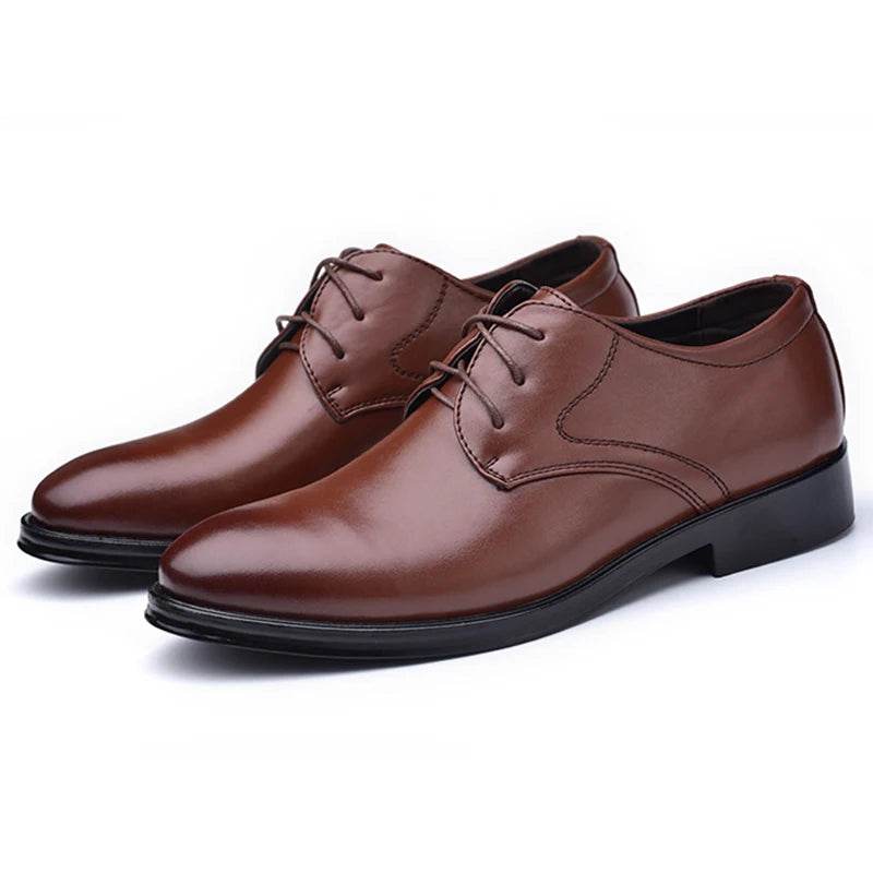 Men's Shoes Black Leather Formal Shoes for Men Oxfords Male Wedding Party Office Business Shoe Man zapatos de hombre Plus Size - MarvelouStoree