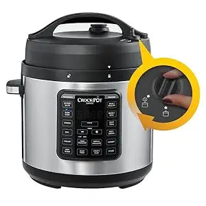 8-Quart Multi-Use XL Express Crock Programmable Slow Cooker and Pressure Cooker with Manual Pressure, Boil & Simmer, S