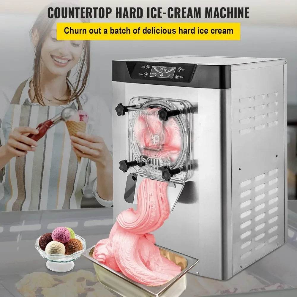 Commercial Ice Cream Machine 1400W 20/5.3 Gph Hard Serve Ice Cream Maker with LED Display Screen Auto Shut-Off Timer - MarvelouStoree