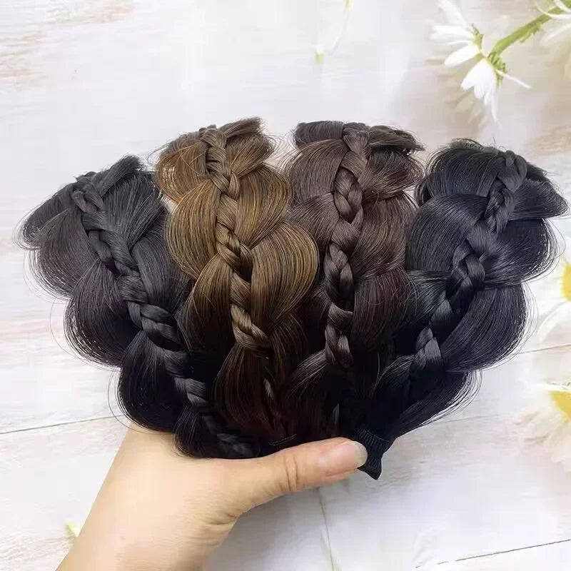 1pc Wig Twist Headbands for Women Wide Fishbone Braids Hairbands Handmade Retro Head Hoop Styling Headwear Accessories